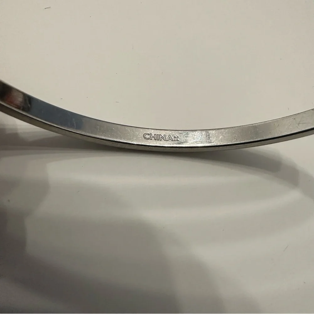 Coach Bangle Bracelet - Silver With Rhinestones